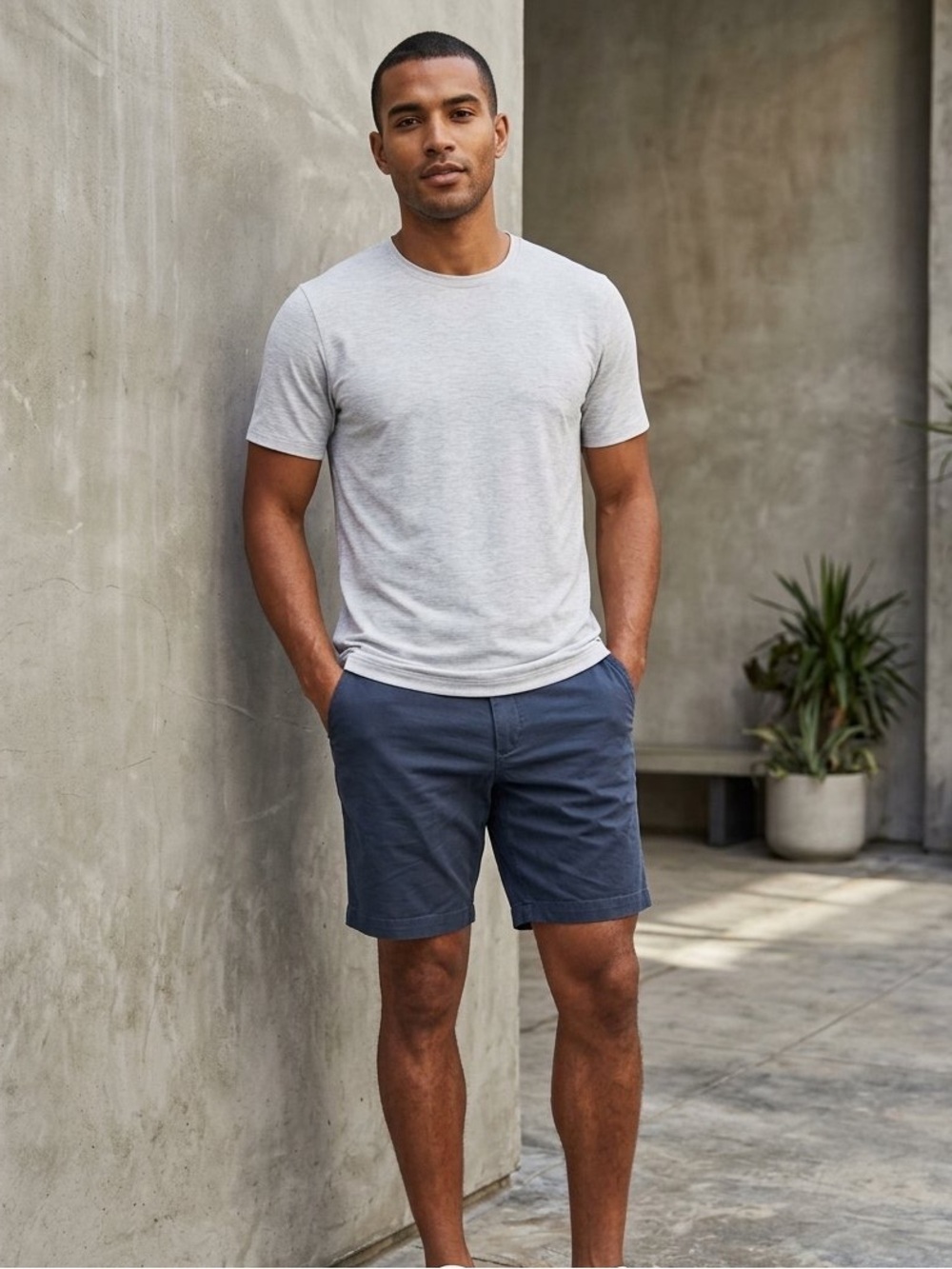 lululemon athletica Men's Navy Flat-Front Casual Shorts